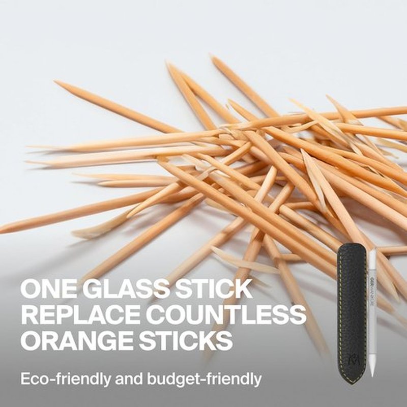GERMANIKURE Clear Glass Cuticle Stick - Ethically Made Cuticle Pusher & Remover | Nail Shaper for Dry Skin