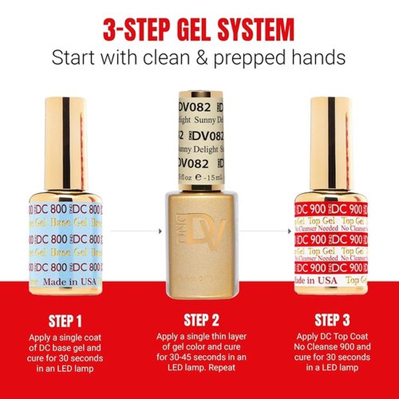 DND Gel Polish Set - Coquette Collection | UV/LED Gel & Air Dry Nail Lacquer Duo, 082 Sunny Delight, 0.5 Fl Oz