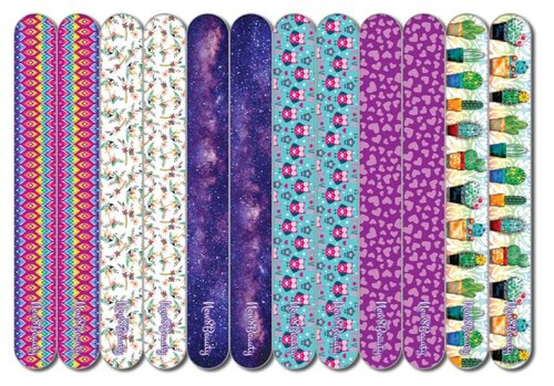 New8Beauty Emery Board Colorful (12-Pack) - Nail Spa Party Favors Supplies - Best Stocking Stuffers Gift for Girls Women Kids Mom Girlfriend - Manicure Pedicure