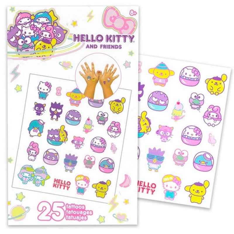 Hello Kitty and Friends Press-On Nails for Kids - 36 Pc Bundle with Hello Kitty Stick-On Nails Plus Tattoos, More | Hello Kitty Nail Kit for Girls