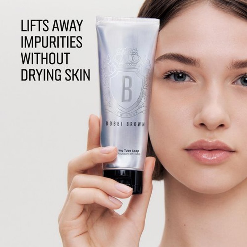 Bobbi Brown Lathering Tube Soap | Cream-to-Foam, Moisture-Boosting Cleanser | Plant-Derived, Makeup-Removing Cleansing Technology, 4.2 Ounce