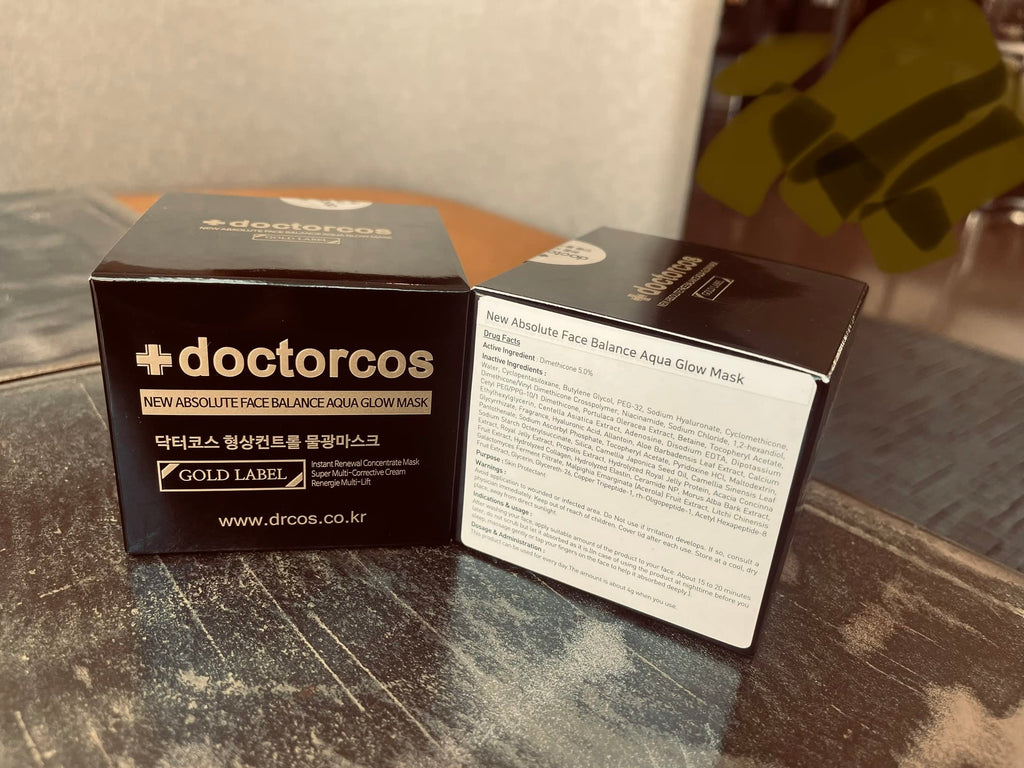 DOCTORCOS Gold Label Water Glow Mask Cream (4th Generation) | New Absolute Face Balance Aqua Glow Mask | Moisturizing Sleeping Pack | Face Lifting & Wrinkle Improvement | Korean Skincare | 3.71 oz
