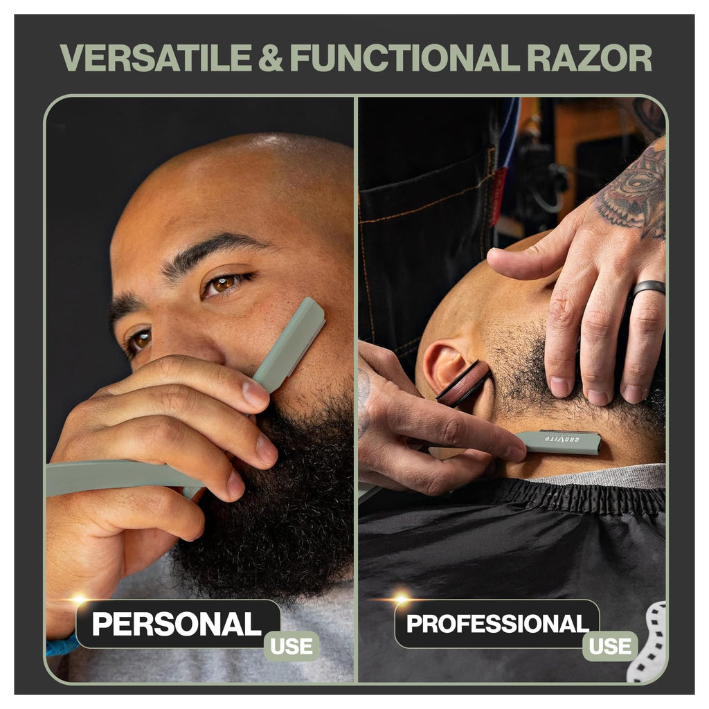 Gravity Razors Pro Straight Razor Kit, 2mm Ultra Exposure, 10 Blades, Mint