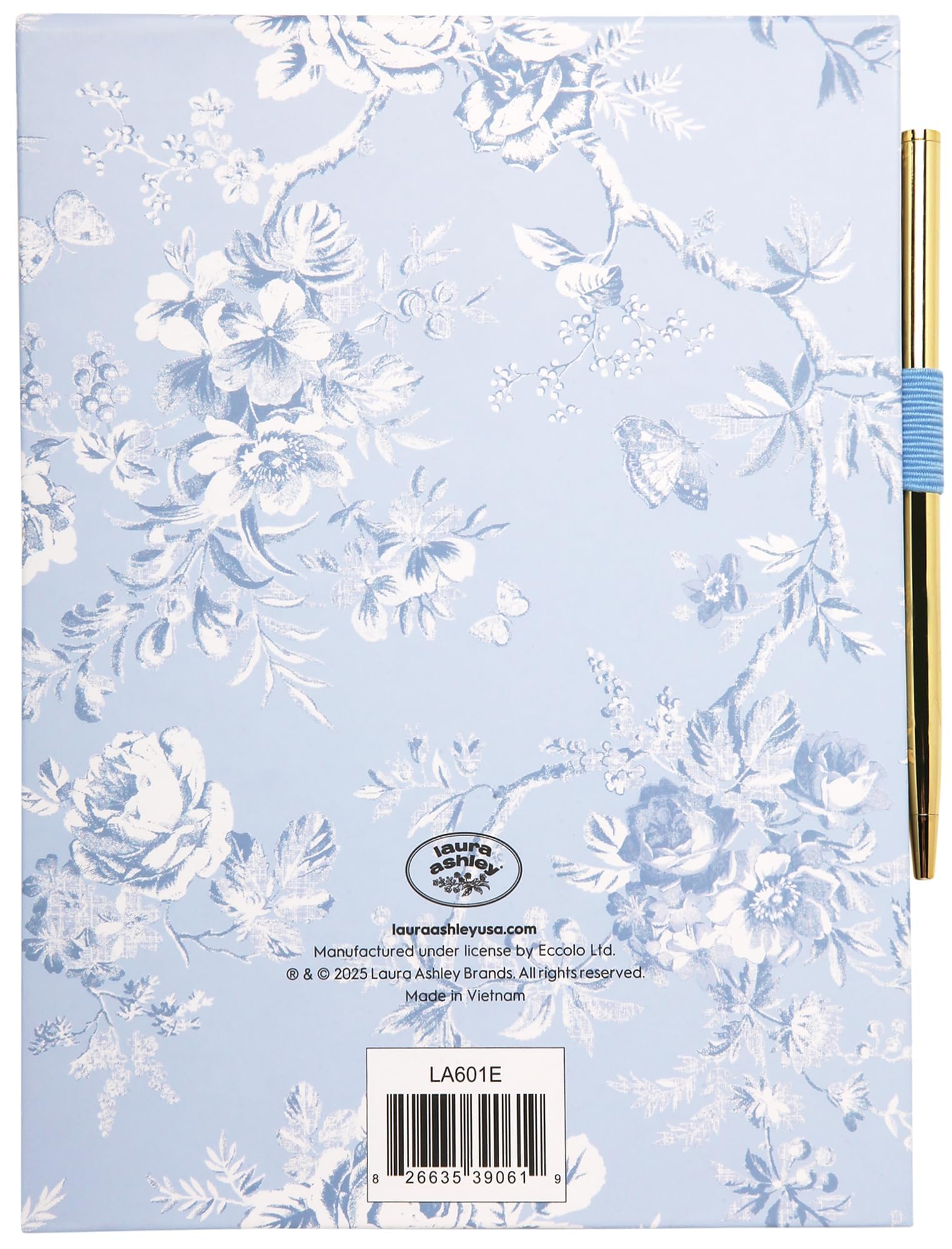 Laura Ashley Heirloom Cottage Flip Pad with Pen – 6x8.25 Inch Thick Notepad, Sturdy Hardcover, Lined Perforated Pages, Elastic Pen Holder, Elegant Writing Pad