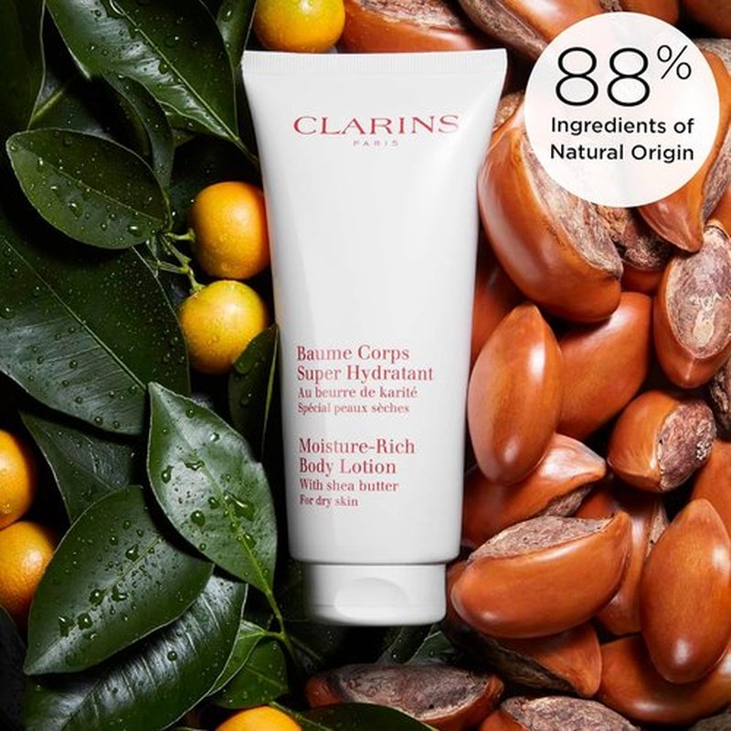 Clarins Hand & Nail Treatment Cream & Moisture-Rich Body Lotion Bundle - Softens & Hydrates Skin
