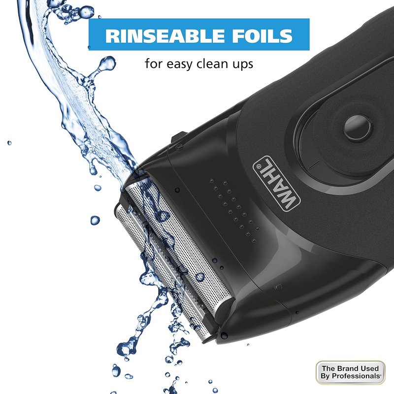Wahl Compact Rechargeable Shaver Kit - Hygienic Rinseable Foils & Dual Flexible Contours - Model 7065