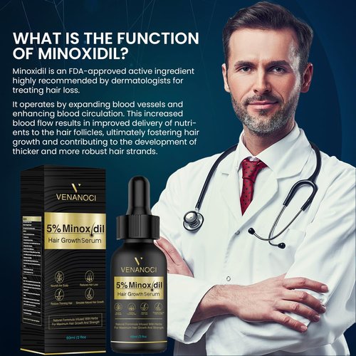 5% Minoxidil Hair Growth for Men and Women: Biotin Hair Growth Serum for Hair Loss, Thinning, and Faster Regrowth Treatment - 60ML