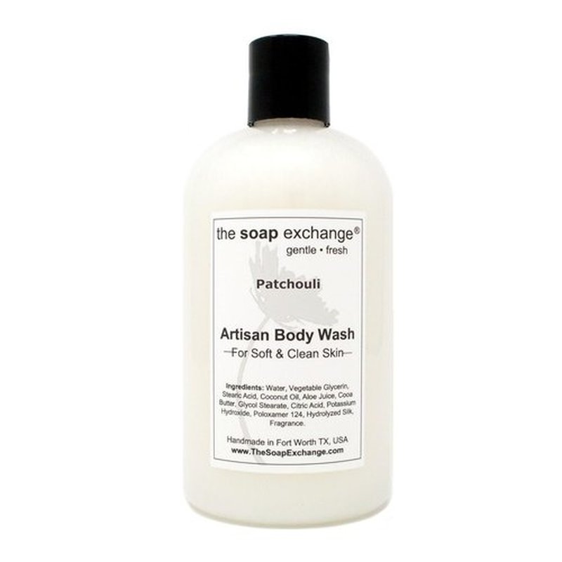 Soap Exchange Body Wash - Handcrafted Patchouli Scent - 12 fl oz Natural Artisan Soap for All Skin Types