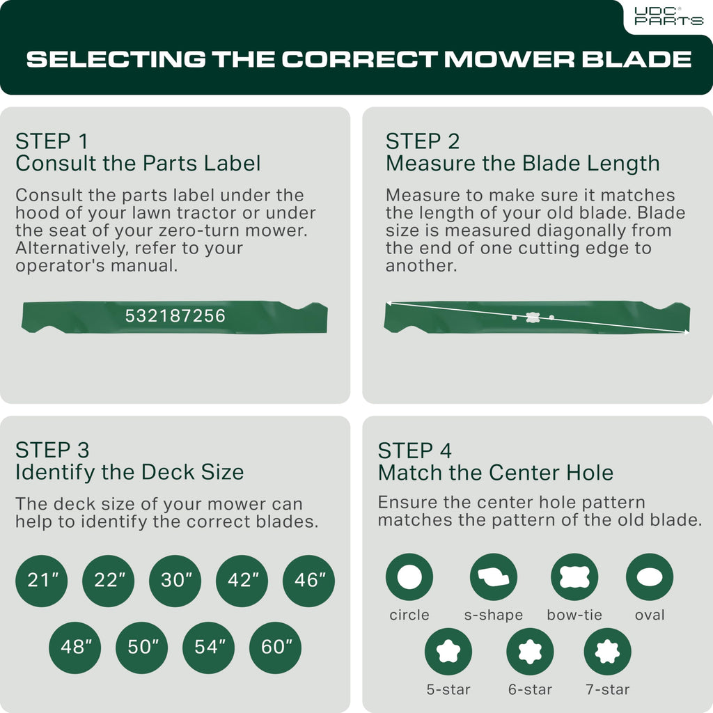 UDC Parts 532187256 54 inch High Lift Lawn Mower Blades 5-Point Star,3 Pack