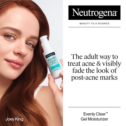 Neutrogena Evenly Clear Acne Gel Moisturizer - Lightweight Formula with Salicylic Acid & N-Acetyl Glucosamine | 1.7 fl. oz