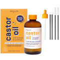 SpaLife Organic Cold Pressed Castor Oil for Face, Brows, Hair, Skin, Nails, & Lashes | Hexane Free Cold Pressed Castor Oil & 2x Brow Brushes, 2x Lash Line Applicators, and Dropper | 8 FL OZ