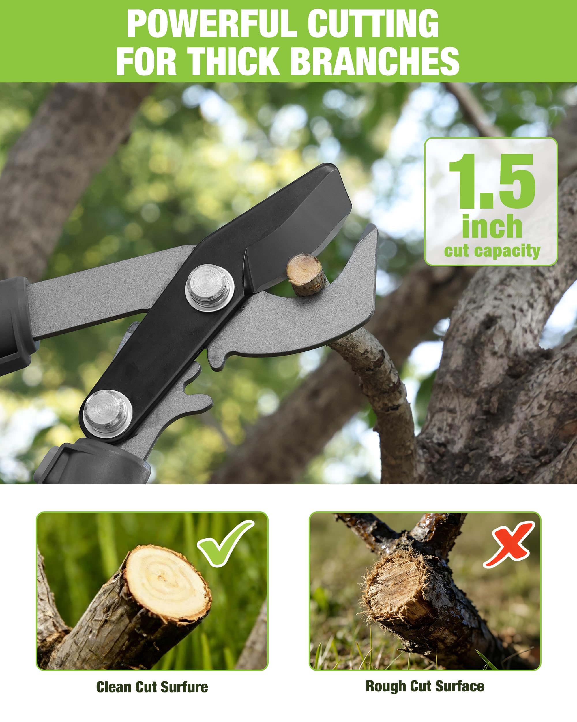 WORKPRO Bypass Lopper for Gardening, 28" Branch Cutter with Gear System