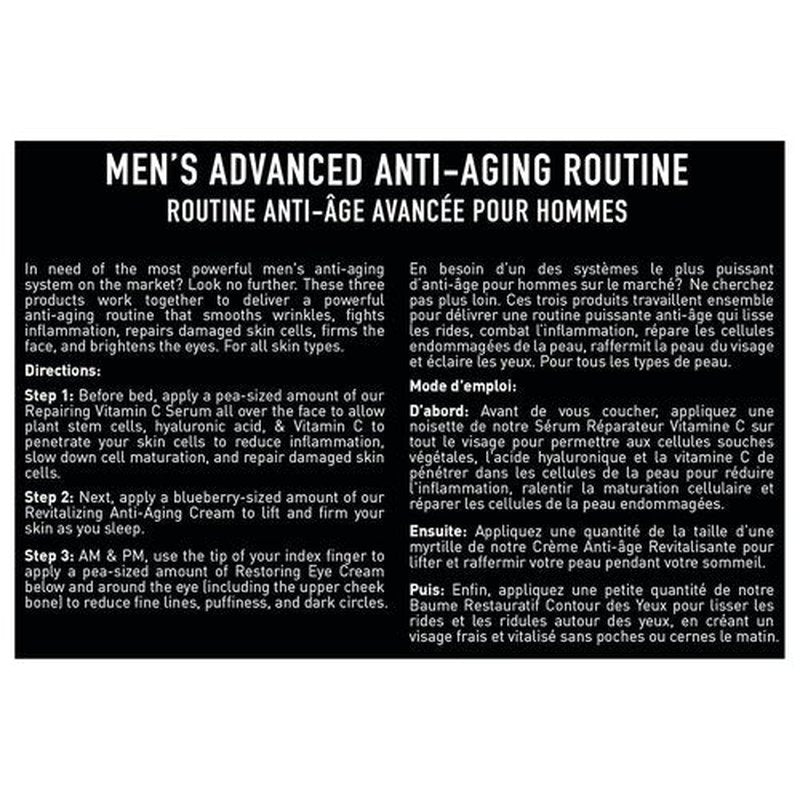 Brickell Men's Anti-Aging Skin Care Set - Night Cream, Vitamin C Serum & Eye Cream | Natural & Organic