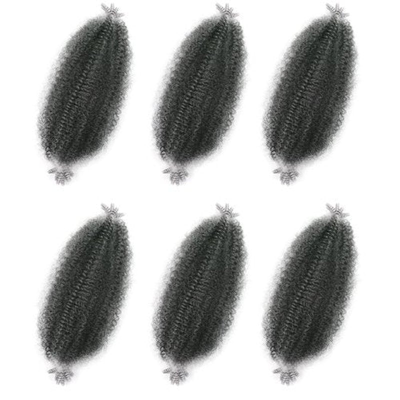 Marley Afro Cuban Twist Hair, 12 Inch, Black & Gray, Passion Twist, Crochet, Kinky Twist for Braiding and Soft Locs, Faux Locs (6 Packs)