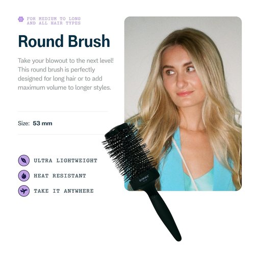 Gimme Beauty Round Brush - Vented Ceramic Barrel Blowout Brush for All Hair Types - Large 53mm