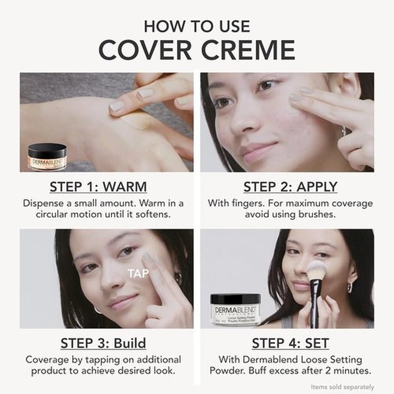 Dermablend Cover Crème Full Coverage Foundation - Hydrating Cream Concealer with SPF 30, 1 Oz