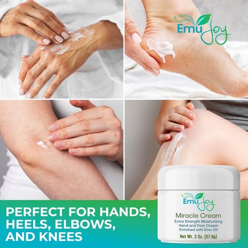 Emu Joy Miracle Cream - Hand & Foot Callus Remover Cream, Intensive Moisturizing Cream for Dry Heels and Soles, No More Foot Scrubbers & Files, Get Professional Salon Pedicure At Home (2 oz.)