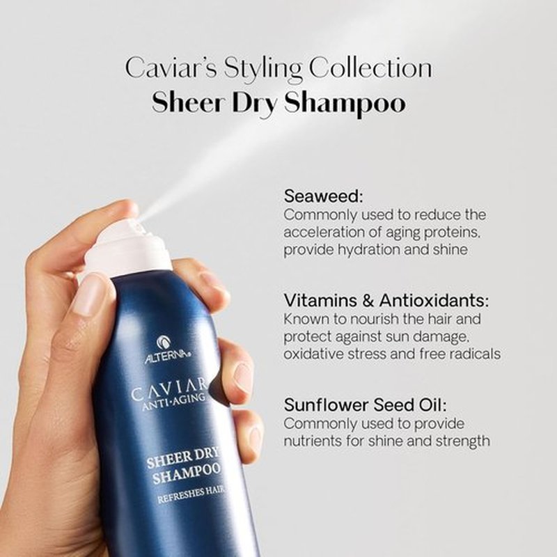 Alterna Haircare CAVIAR Anti-Aging Sheer Dry Shampoo - Refresh Hair & Absorb Oil | 5 Fl Oz | No Buildup for All Hair Types