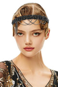 BABEYOND 1920s Flapper Headpiece Roaring 20s Headband Great Gatsby Headband Chain for Women Vintage Hair Accessory