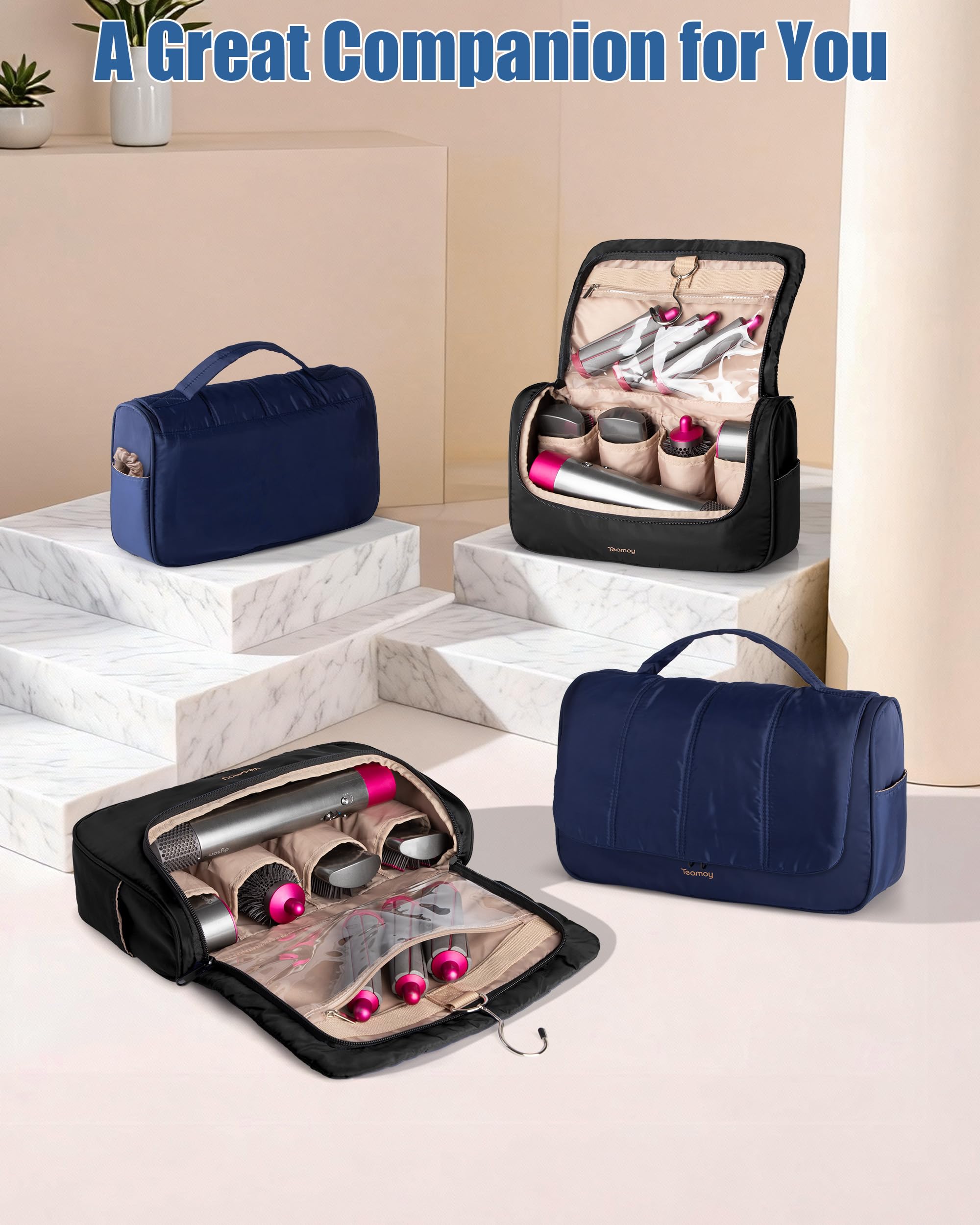 Teamoy Padded Travel Case Compatible with Dyson Airwrap Styler, Black