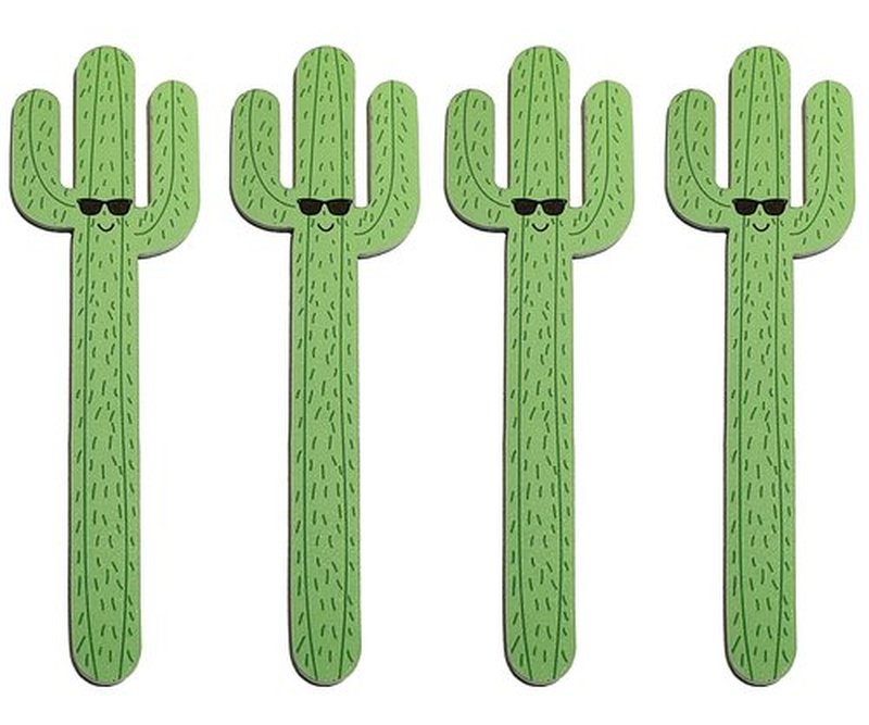 Cute Guy Cactus Nail Files with Sunglasses Nail Files 4pcs/lot Double-Sided Emery Board Set Southwestern Saguaro Cacti Souvenir