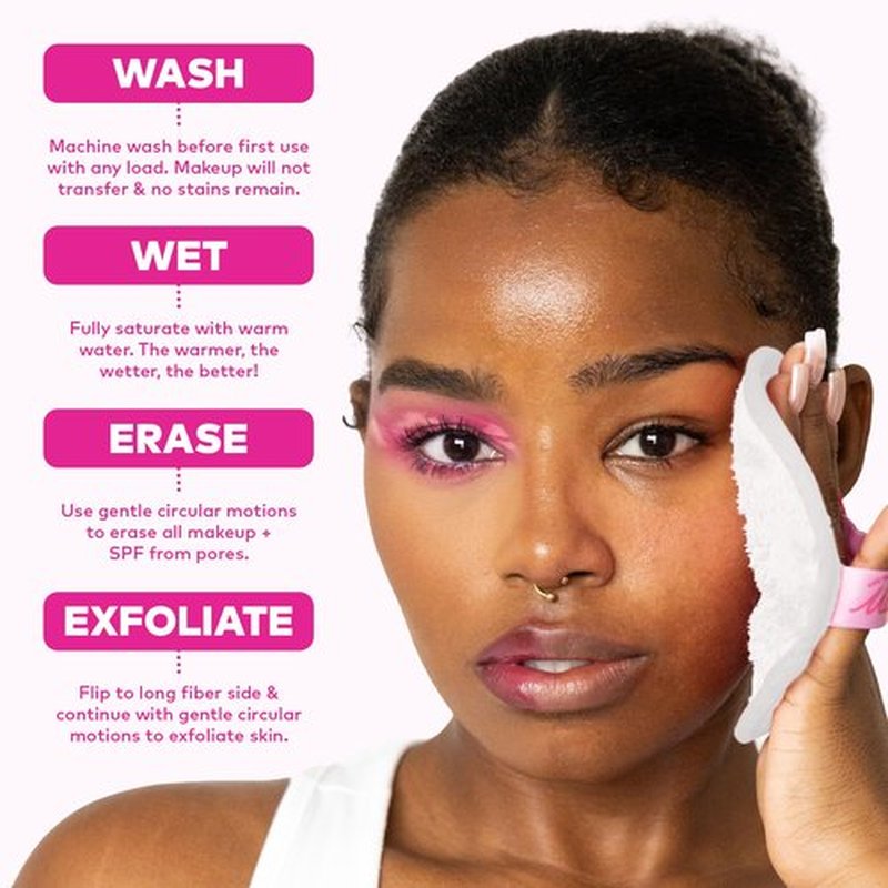 The Original MakeUp Eraser 7-Day Set, Erase All Makeup With Just Water, Including Waterproof Mascara, Eyeliner, Foundation, Lipstick, Sunscreen, and More! Cherry Crush, 7ct