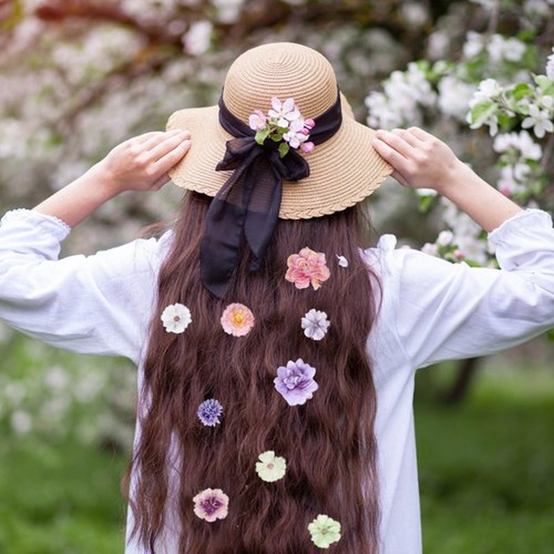 KorViSHOW 41 Pieces Flower Hair Clip Set Floral Pins for Women Girls Bride Handmade Flower Hair Aaccessories for Weeding(Yellow Green Blue Purple)