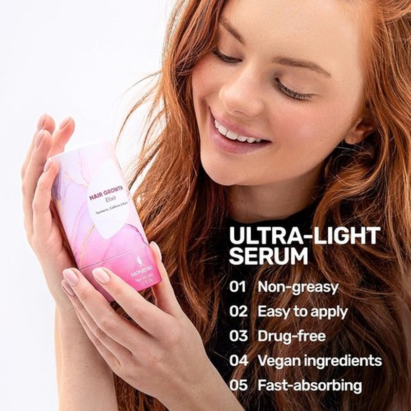 Skiennix Hair Growth Serum - Fast-Absorbing Turmeric & Biotin Treatment for Thinning Hair | Lightweight Vegan Formula for Men & Women