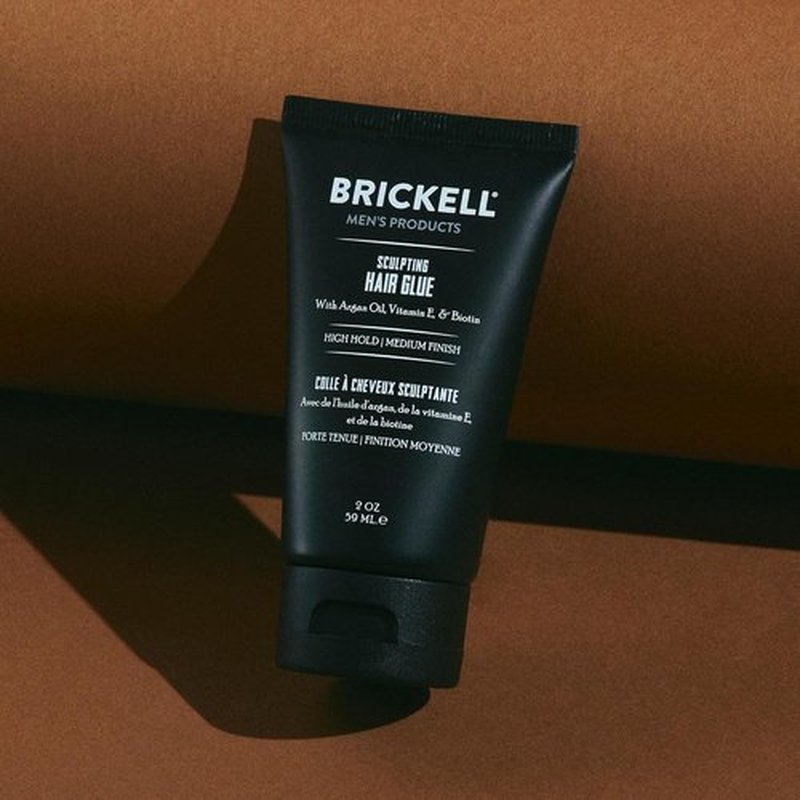 Brickell Men's Hair Styling Glue - All-Day Hold for Sculpting & Shaping Hair | 2 Ounce Scented