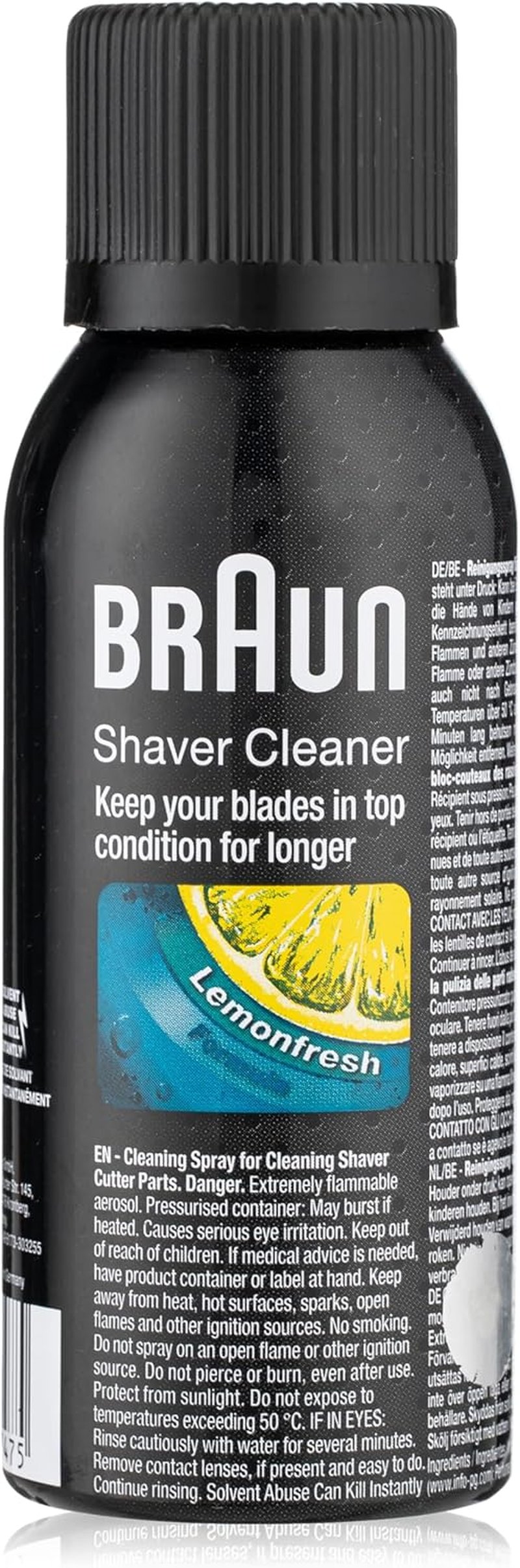 Braun Shaver Cleaner Spray - Powerful 100ml Formula for Optimal Shaving Performance