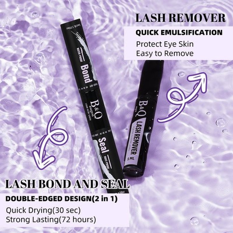 B&Qaugen Lash Extension Kit 192 PCS Eyelash Extension Kit D Curl Lash Clusters Kit Wispy Individual Lash Kit DIY Lash Extension Kit with Lash Glue and Remover Applications (B05+B06, Kit)