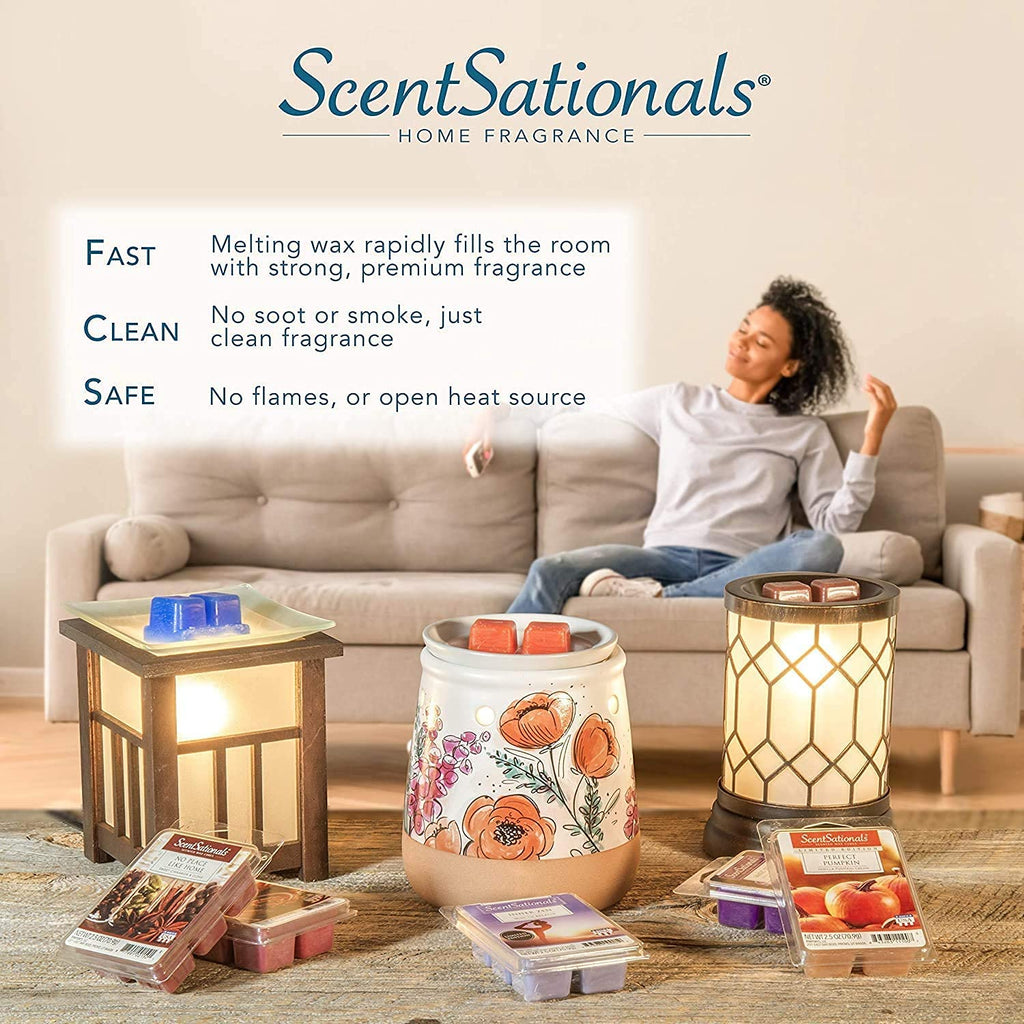 Scentsationals Wax Melt Warmer, Wax Warmer for Scented Wax Melts - Meditation - Candle Wax Melter for Fragrance Cubes and Tarts