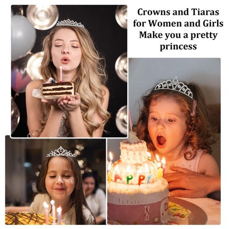 Tihebax 12 Pcs Tiaras Crowns Headbands for Women Girls Silver Princess Tiara Bulk Crown Tiaras Rapunzel Crown for Wedding Birthday Crystal Tiara for Prom, Bride, Pageant, Halloween