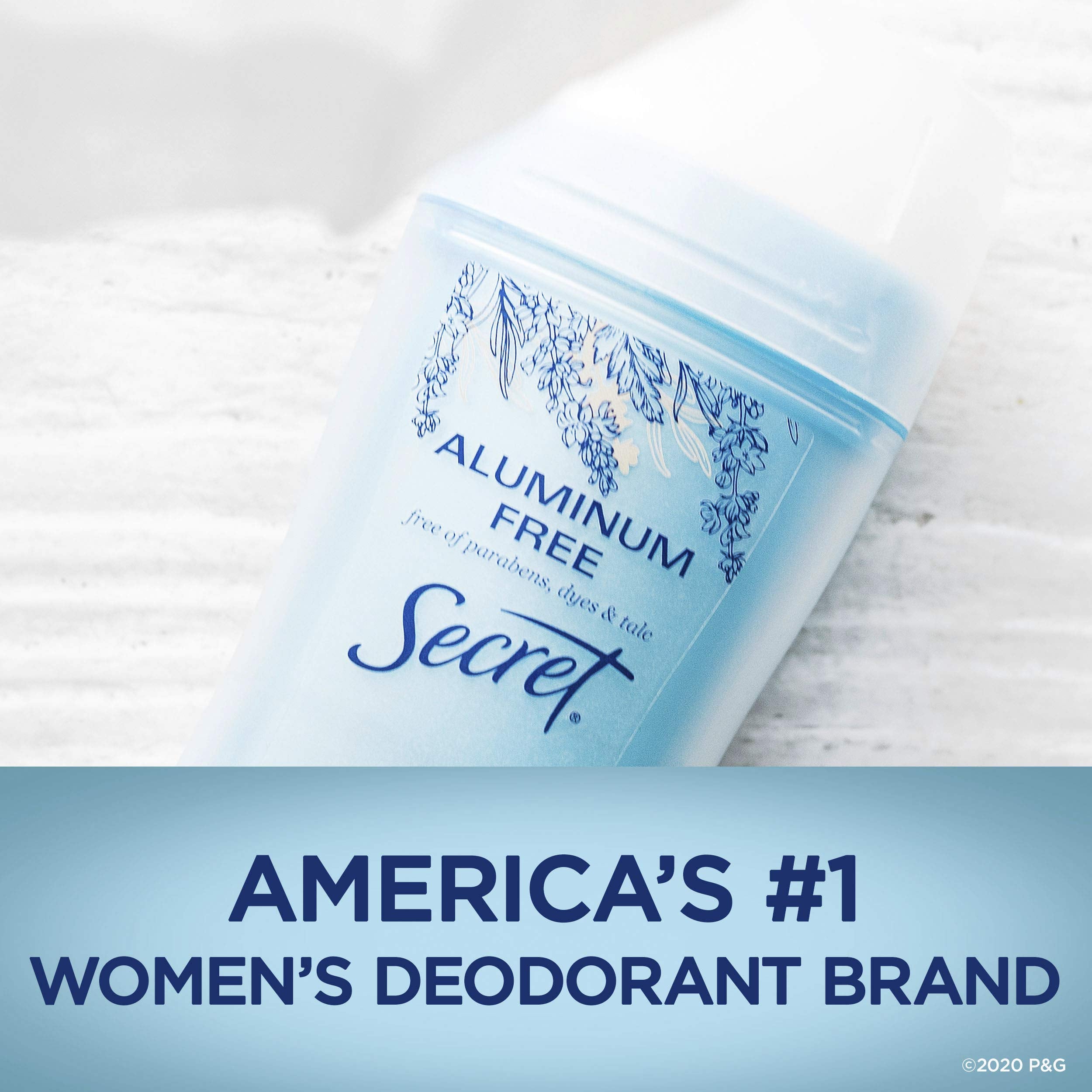 Secret Antiperspirant and Deodorant for Women, Aluminum Free Invisible Solid, Daylily Scent, 2.4 Oz (Pack of 12)