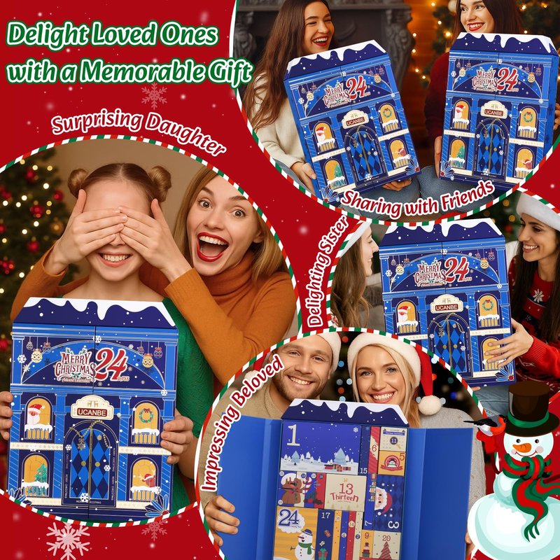 UCANBE Luxury Makeup Advent Calendar 2025, 24 Days Christmas Makeup Gift Set for Adult Women & Teen Girls, 2025 Xmas Beauty & Cosmetic Countdown Calendar Holiday Surprise Limited-Edition Make Up Gifts Kit