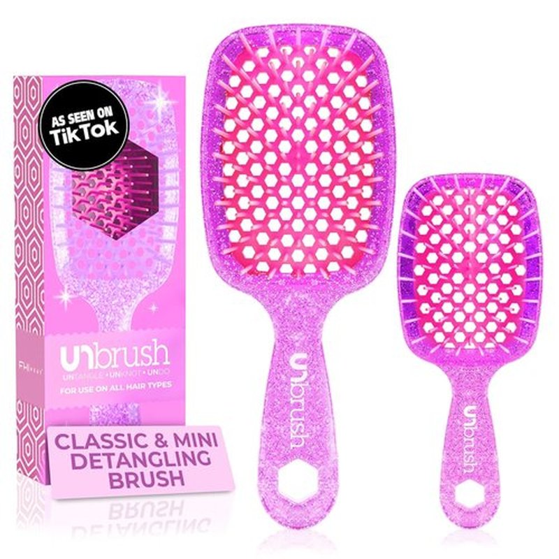 FHI Heat - UNbrush Detangling Brush Combo Pack | Original & Mini for All Hair Types - Pain-Free Styling