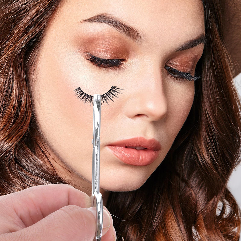 2 PCS Scissor Tweezers for Eyebrows, Metal Straight Tip Scissor Tweezers with Handles, Flat Plucker Tweezers Scissors for Remover Facial Hair and Eyebrow Care(Silver)