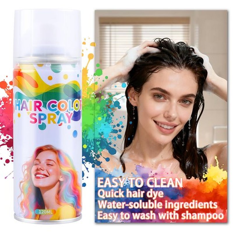 Silver Temporary Hair Color Spray,Non-Stick Hairspray for Women Men,One-day Washable Hair Dye Spray for Party Halloween Cosplay DIY Christmas.