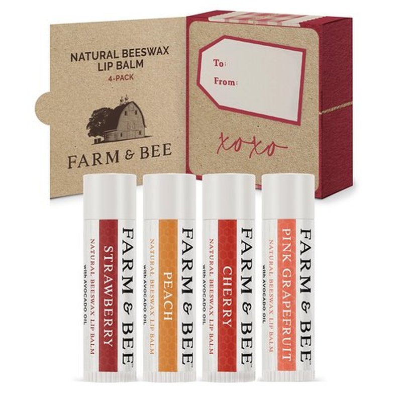 Natural Lip Balm – Gifts for Wife, Husband, Boyfriend, Girlfriend, Women, Men - Organic & Natural Ingredients - Moisturizing Lip Chapstick - Great Gift Idea for Valentines Day - 0.15oz (Pack of 4)