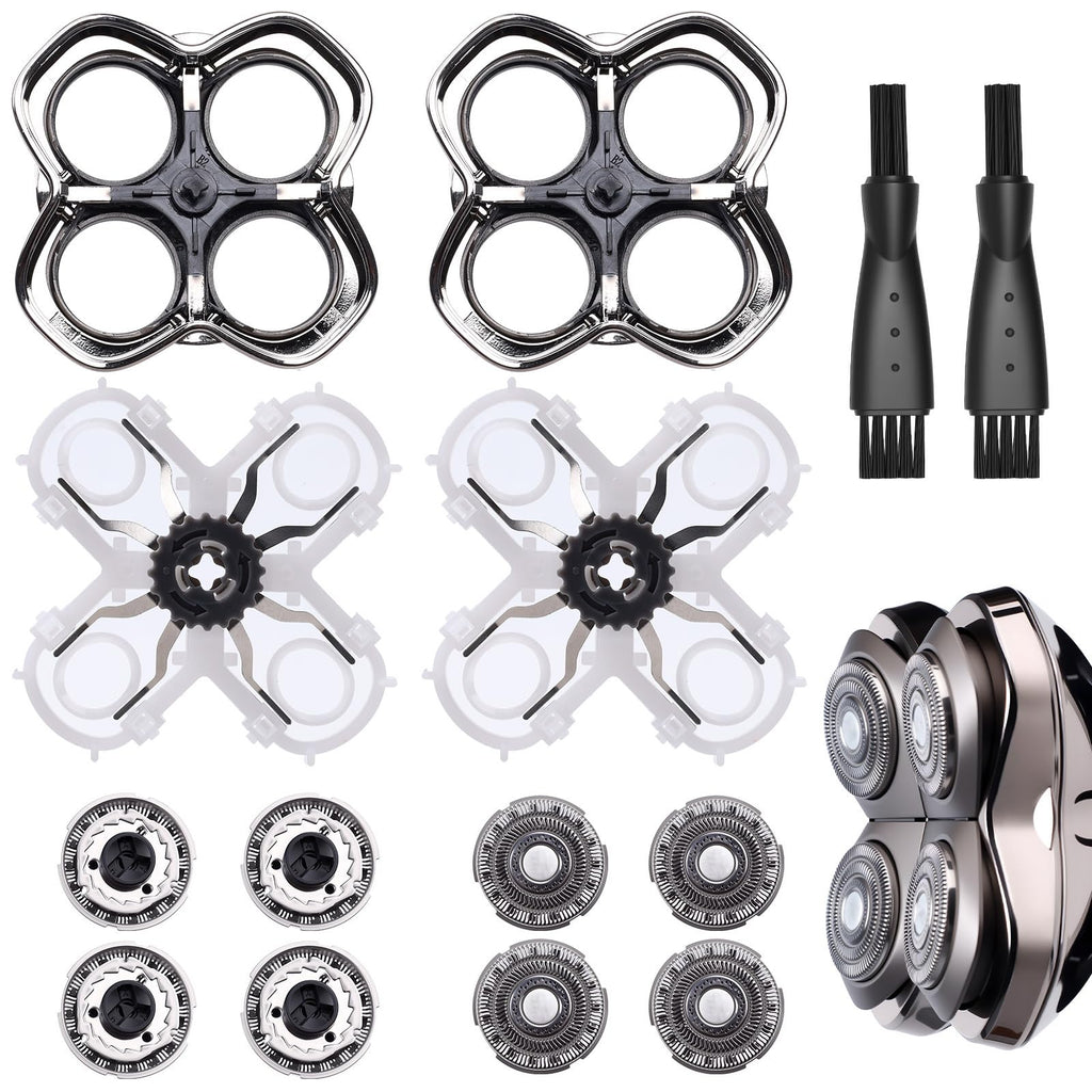 2Pack Pro 4 Shaver Replacement Heads Compatible with Skull Pitbulls Gold PRO, Silver PRO, Platinum PRO, Head Shavers, Electric Shaver Half Head for Men/Women (2 PACK BORON)