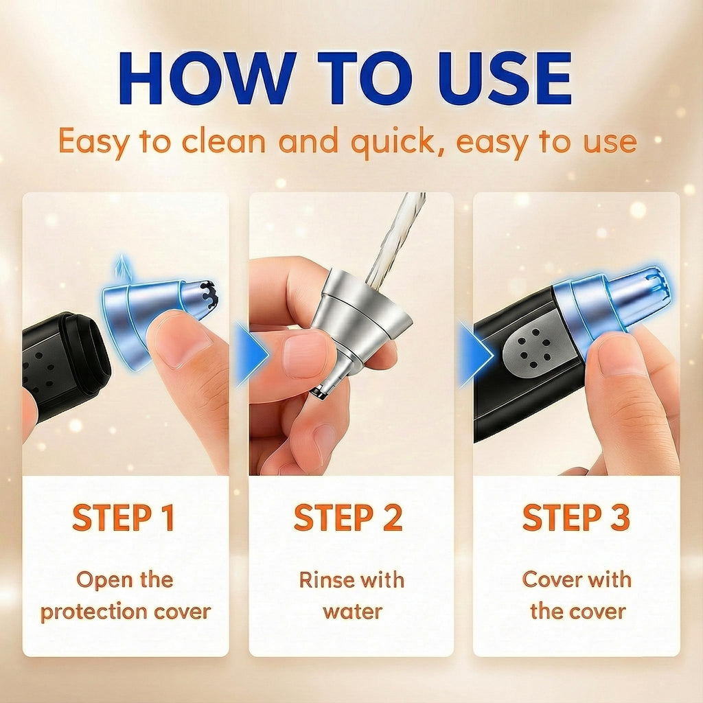 Bekhic Ear and Nose Hair Trimmer Clipper - 2025 Professional Painless Eyebrow & Facial Hair Trimmer for Men Women, Battery Operated Facial & Eyebrow Hair Remover, Dual-Edge Blades, Painless Grooming