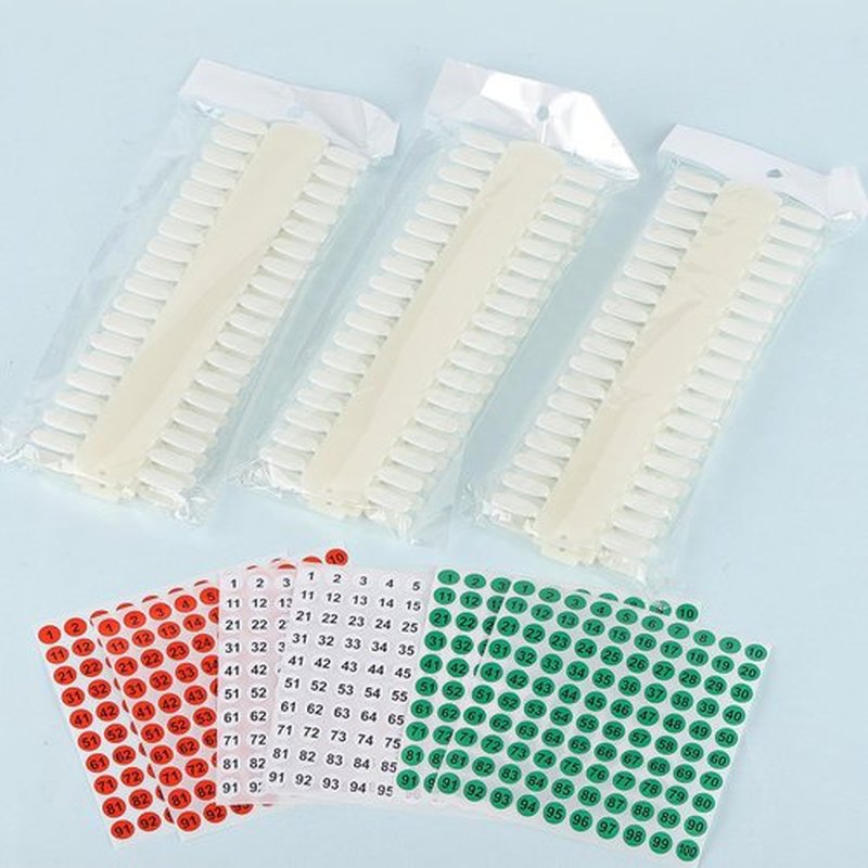 Tbestmax 3 Sets 216 Tips Nail Color Swatch, Double Layer Tips Clear Nail Color Display Palette Paint Practice Chart Swatches