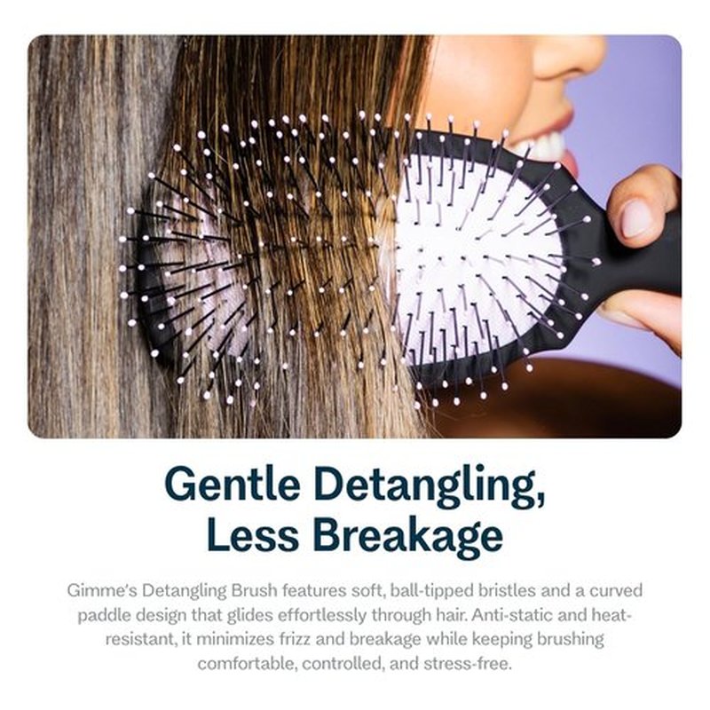 Gimme Beauty Detangling Brush - Curved Paddle for Breakage-Free, Anti-Static Styling - Heat-Resistant, Thick Hair