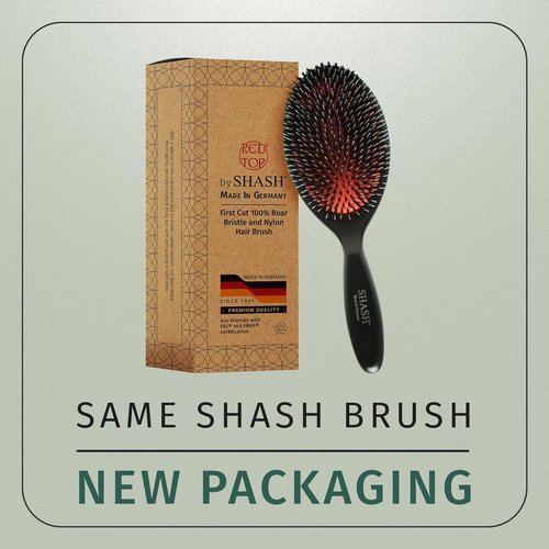Since 1869 Boar Bristle Brush - Handmade in Germany for Normal to Thick Hair | Gently Detangles & Softens (Large)