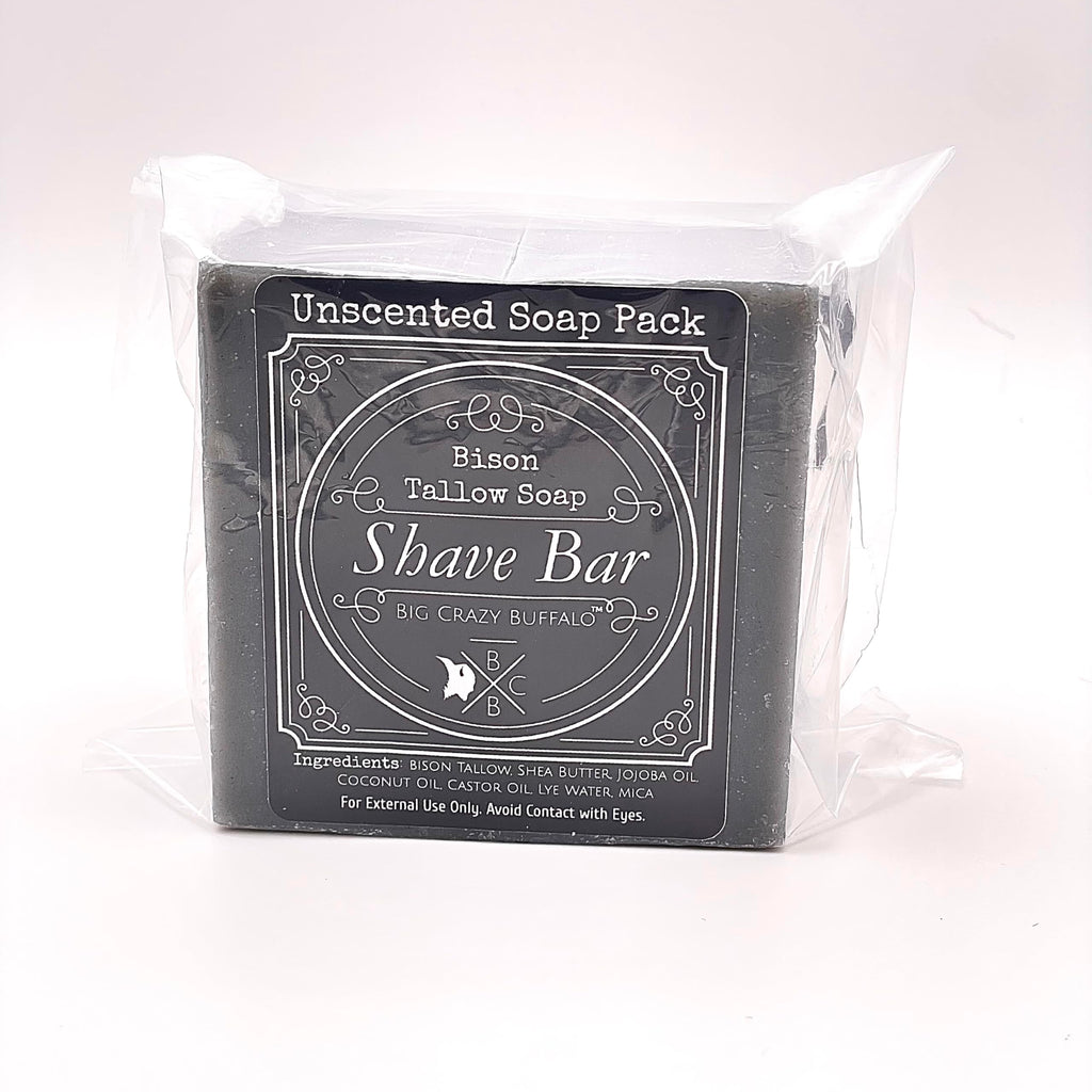 Big Crazy Buffalo Pure Bison Tallow Buff Shave Bar - Razor Friendly, Moisturizing, Glides, Soothes, Pure and Naturally Derived - No Dyes, Chemicals, Fragrances, Preservatives