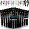 SEISSO Stamping Nail Polish Gels, 12 Colors Stamping Gels 0.25 Fl Oz Soak Off Printed Gel UV Stamp Nail Gel for Nail Stamp Plate Stamper DIY Nail Art Design