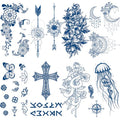 CUTELIILI Realistic Semi Permanent Tattoo for Adults and Kids 8 Sheets, Half Arm Sleeve Temporary Tattoo Waterproof and Lasting 1-2 Weeks,Cute Fake Tattoos for Teens