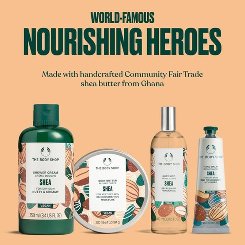 The Body Shop Nourish & Flourish Shea Body Care Gift Set - Vegan 5-Piece Collection