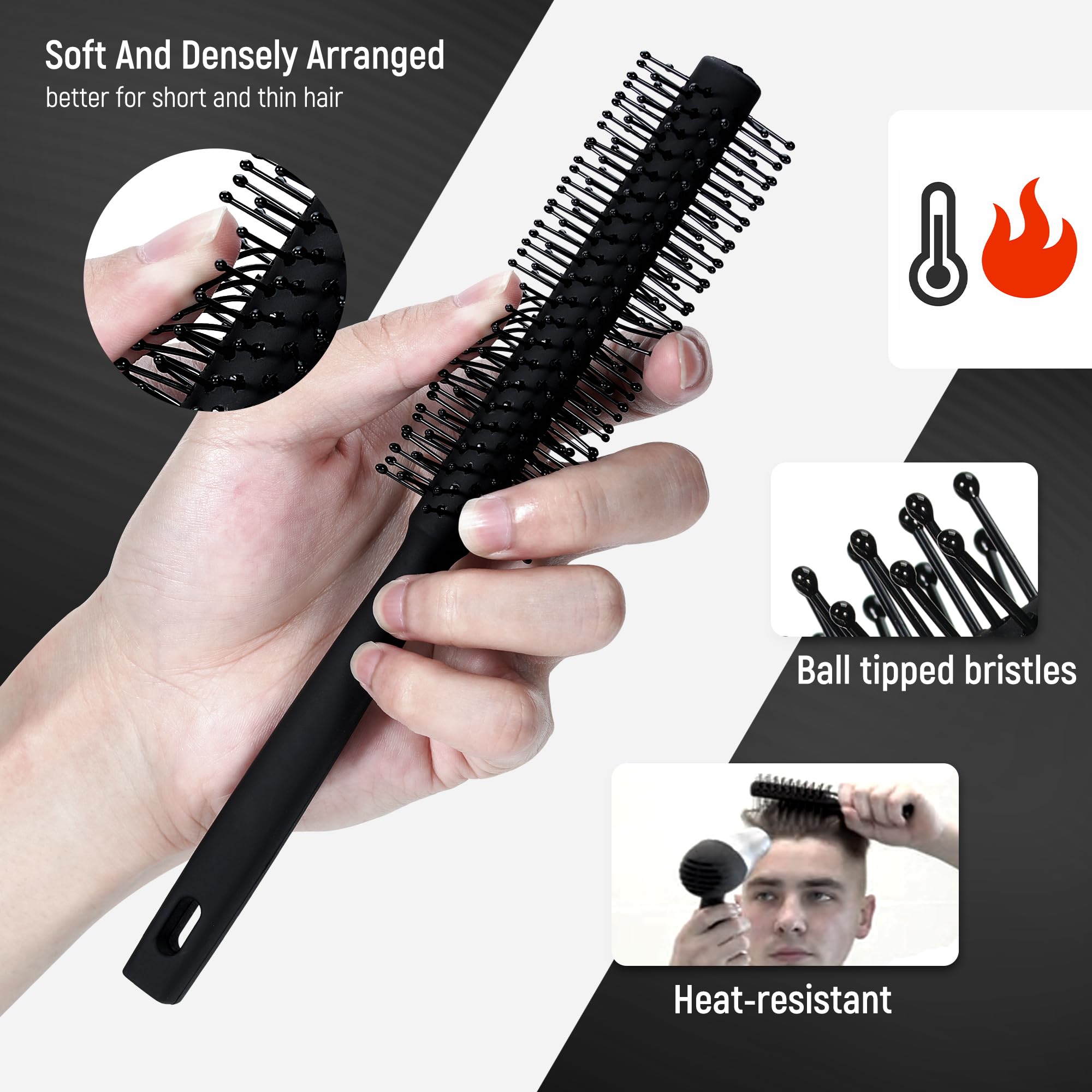SALONSILK Hair Brush for Men, Men Hair Brush & Styling Comb Set