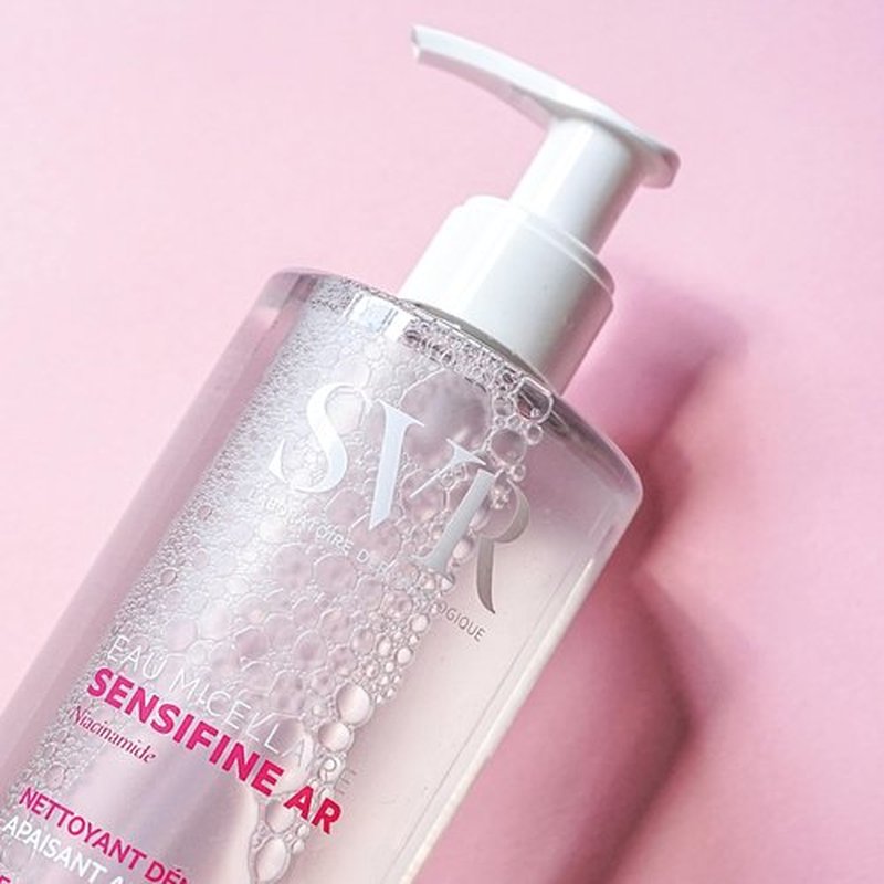 SVR Sensifine Micellar Water With Niacinamide. Soothing, Redness Relief Face Cleanser & Makeup Remover For Face, Eyes, Lips. Gentle, No Rinse Cleanser For Sensitive, Reactive Skin, 13.5 Fl.oz.